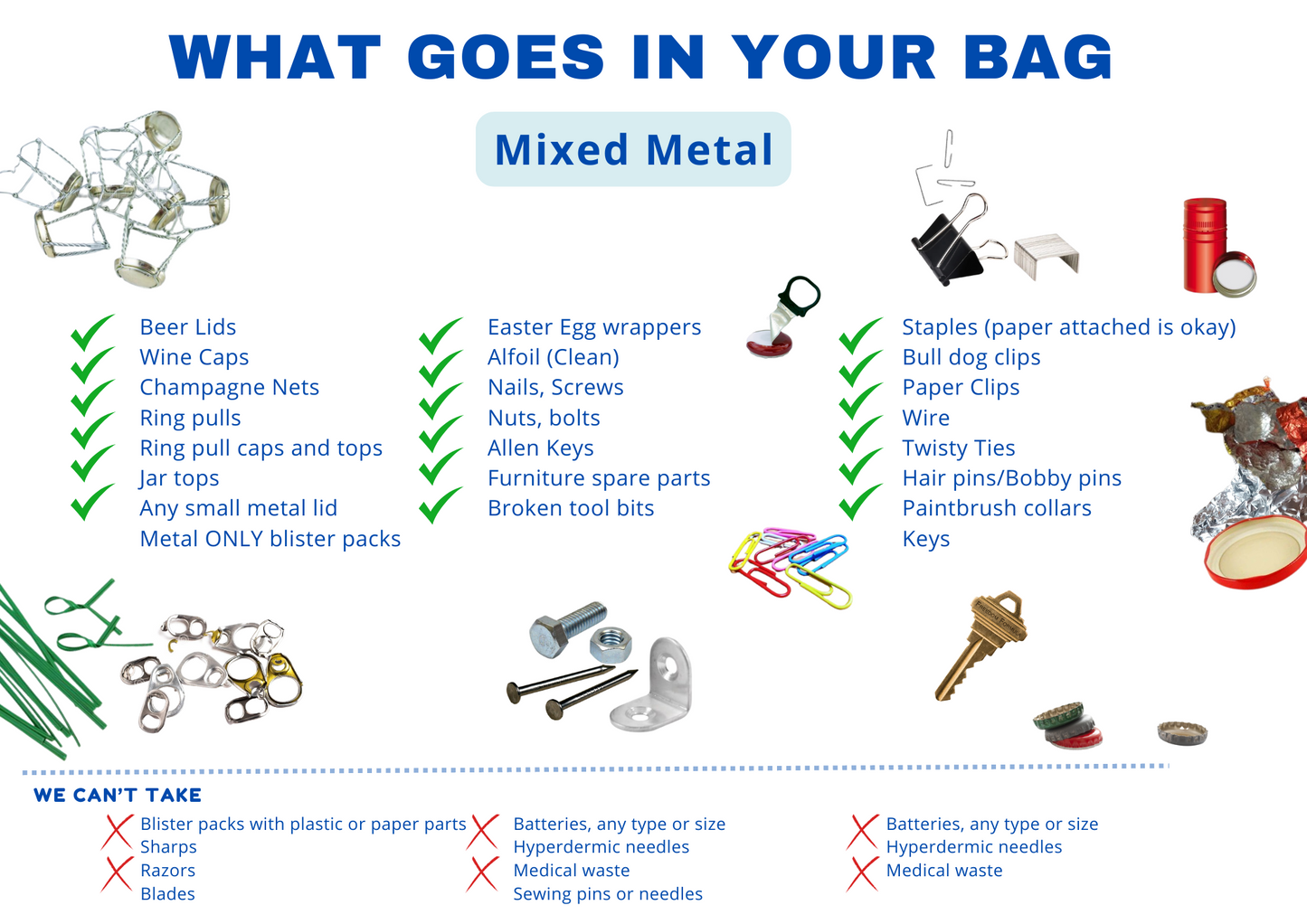 ZWW Bag: Mixed Metal Items